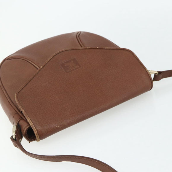 Burberrys Shoulder Bag Leather Brown Gold Auth 180067
