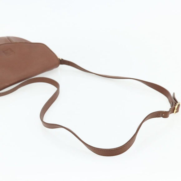 Burberrys Shoulder Bag Leather Brown Gold Auth 180067