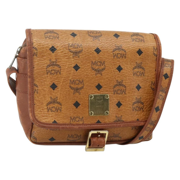 MCM Vicetos Logogram Umhängetasche PVC Braun Gold Original 180068