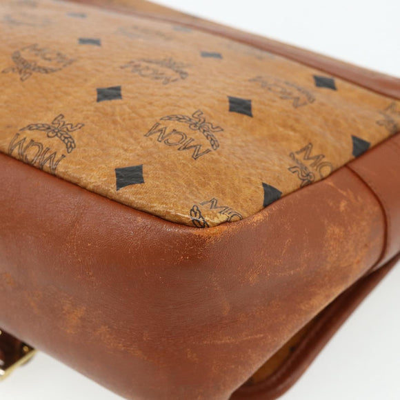 MCM Vicetos Logogram Umhängetasche PVC Braun Gold Original 180068