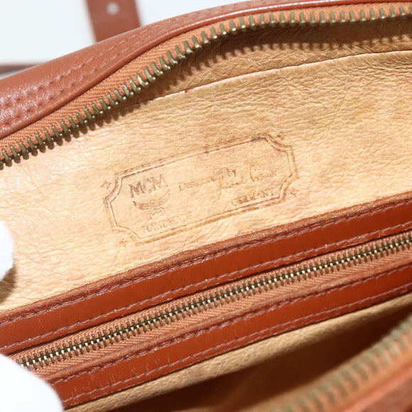 MCM Vicetos Logogram Umhängetasche PVC Braun Gold Original 180068