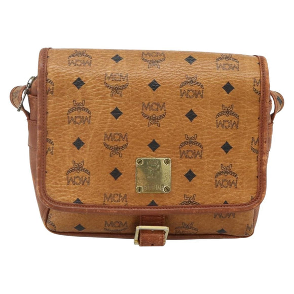 MCM Vicetos Logogram Umhängetasche PVC Braun Gold Original 180068