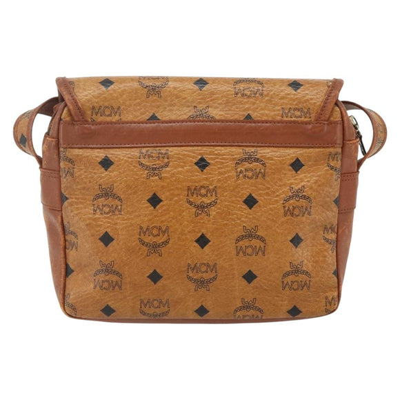 MCM Vicetos Logogram Umhängetasche PVC Braun Gold Original 180068