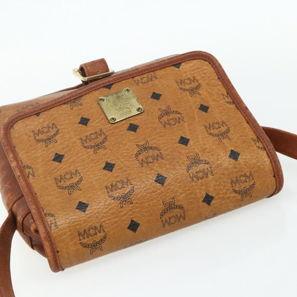 MCM Vicetos Logogram Umhängetasche PVC Braun Gold Original 180068