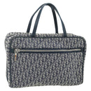 Christian Dior Trotter Canvas Hand Bag Navy Silver Auth 180069A-1