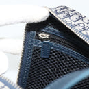 Christian Dior Trotter Canvas Hand Bag Navy Silver Auth 180069A-20