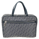Christian Dior Trotter Canvas Hand Bag Navy Silver Auth 180069A-13