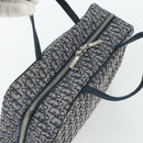 Christian Dior Trotter Canvas Hand Bag Navy Silver Auth 180069A-6