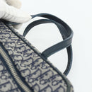 Christian Dior Trotter Canvas Hand Bag Navy Silver Auth 180069A-8