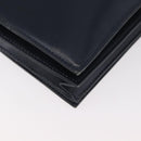 LOEWE Anagram Shoulder Bag Leather Navy Gold Auth 180071-16