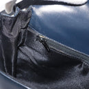 LOEWE Anagram Shoulder Bag Leather Navy Gold Auth 180071-21