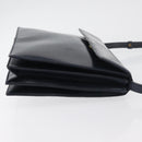 LOEWE Anagram Shoulder Bag Leather Navy Gold Auth 180071-3