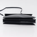LOEWE Anagram Shoulder Bag Leather Navy Gold Auth 180071-5