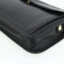 CELINE Clutch Bag Leather Black Gold Auth 180072-10