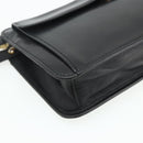 CELINE Clutch Bag Leather Black Gold Auth 180072-11