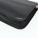 CELINE Clutch Bag Leather Black Gold Auth 180072-12
