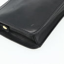 CELINE Clutch Bag Leather Black Gold Auth 180072-13