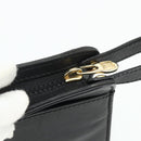CELINE Clutch Bag Leather Black Gold Auth 180072-14