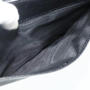 CELINE Clutch Bag Leather Black Gold Auth 180072-18