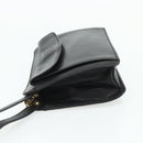 CELINE Clutch Bag Leather Black Gold Auth 180072-4