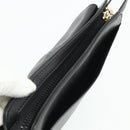 CELINE Clutch Bag Leather Black Gold Auth 180072-6