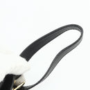 CELINE Clutch Bag Leather Black Gold Auth 180072-8