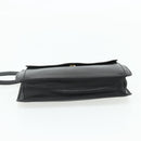 CELINE Clutch Bag Leather Black Gold Auth 180072-9