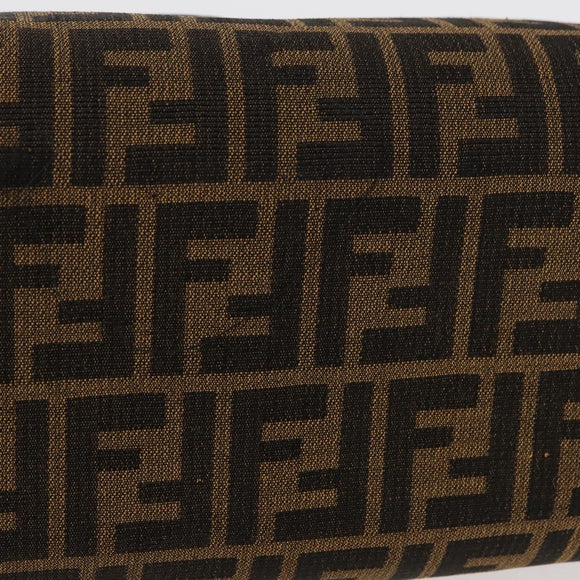 FENDI Zucca Canvas Hand Bag Black Brown Auth 180075