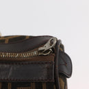 FENDI Zucca Canvas Hand Bag Black Brown Auth 180075-18