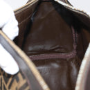 FENDI Zucca Canvas Hand Bag Black Brown Auth 180075-21