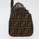 FENDI Zucca Canvas Hand Bag Black Brown Auth 180075-3