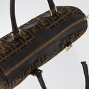 FENDI Zucca Canvas Hand Bag Black Brown Auth 180075-7