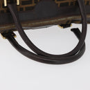 FENDI Zucca Canvas Hand Bag Black Brown Auth 180075-8