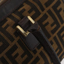 FENDI Zucca Canvas Hand Bag Black Brown Auth 180075-9