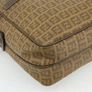 FENDI Zucchino Canvas Shoulder Bag Beige Auth 180076-15