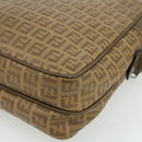 FENDI Zucchino Canvas Shoulder Bag Beige Auth 180076-16