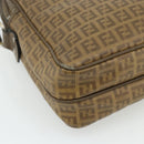 FENDI Zucchino Canvas Shoulder Bag Beige Auth 180076-17
