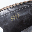 FENDI Zucchino Canvas Shoulder Bag Beige Auth 180076-18