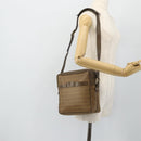 FENDI Zucchino Canvas Shoulder Bag Beige Auth 180076-21