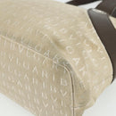 BVLGARI Logo Mania Hand Bag Canvas Beige Silver Auth 180078-10