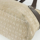 BVLGARI Logo Mania Hand Bag Canvas Beige Silver Auth 180078-12