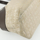 BVLGARI Logo Mania Hand Bag Canvas Beige Silver Auth 180078-13