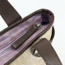BVLGARI Logo Mania Hand Bag Canvas Beige Silver Auth 180078-14