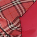 BURBERRY Nova Check Blue Label Hand Bag Nylon Pink Silver Auth 180079-15