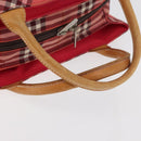 BURBERRY Nova Check Blue Label Hand Bag Nylon Pink Silver Auth 180079-7