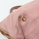 Miu Miu Hand Bag Leather Pink Gold Auth 180081-11