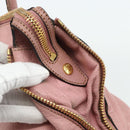 Miu Miu Hand Bag Leather Pink Gold Auth 180081-15