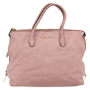 Miu Miu Hand Bag Leather Pink Gold Auth 180081-2
