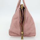Miu Miu Hand Bag Leather Pink Gold Auth 180081-4