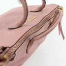 Miu Miu Hand Bag Leather Pink Gold Auth 180081-6